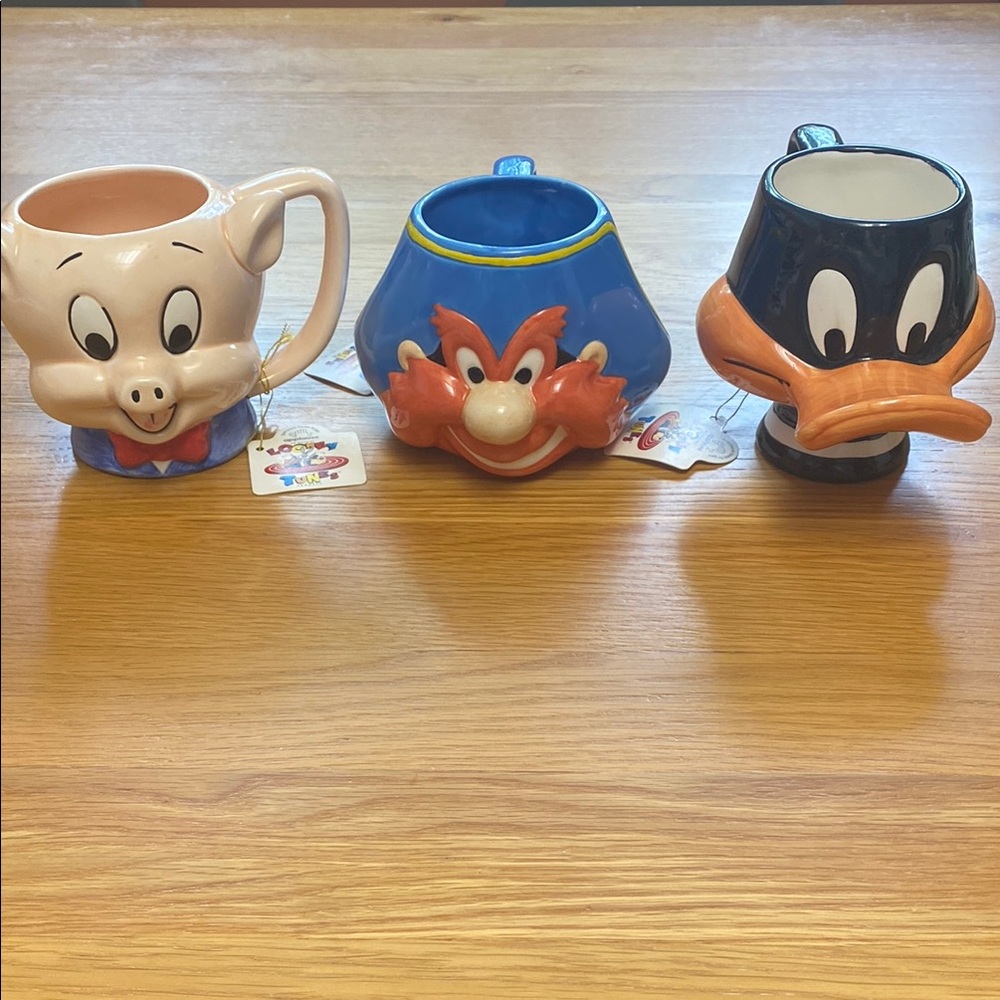 Set of Vintage Looney Tunes Character Mugs